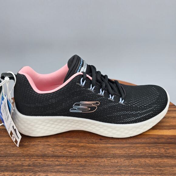 Skechers Shoes Women's 9 Black Lite Foam lace Up Athletic Walking Sneakers - Picture 2 of 8